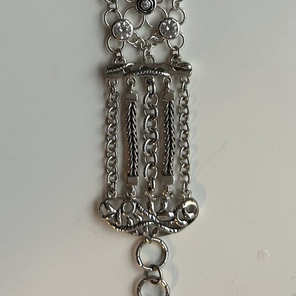 Silpada B2711 Sterling Silver & Cubic Zirconia Cavalier Chain Bracelet - Picture 3 of 5